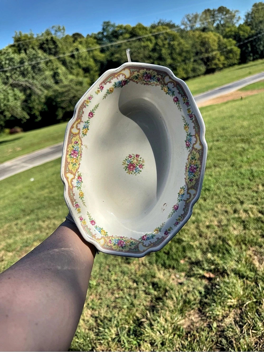Vintage Mount Clemons Pottery Mildred Floral Serving Dish